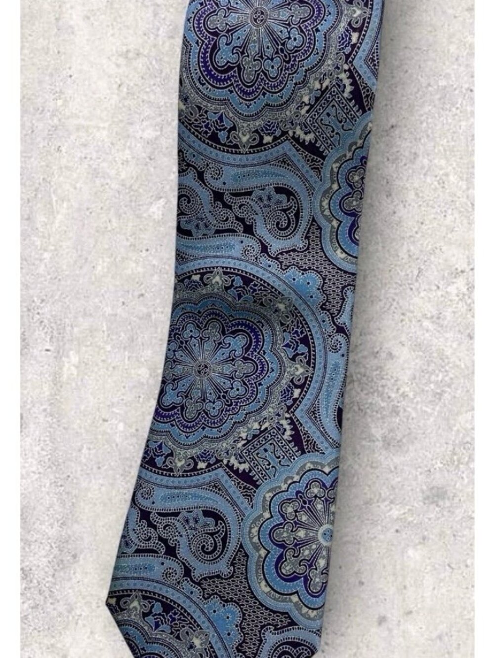 PRINCIPE Silk Tie ITALY Blue Purple Gray Paisley W:3.1" EUC - Picture 5 of 5